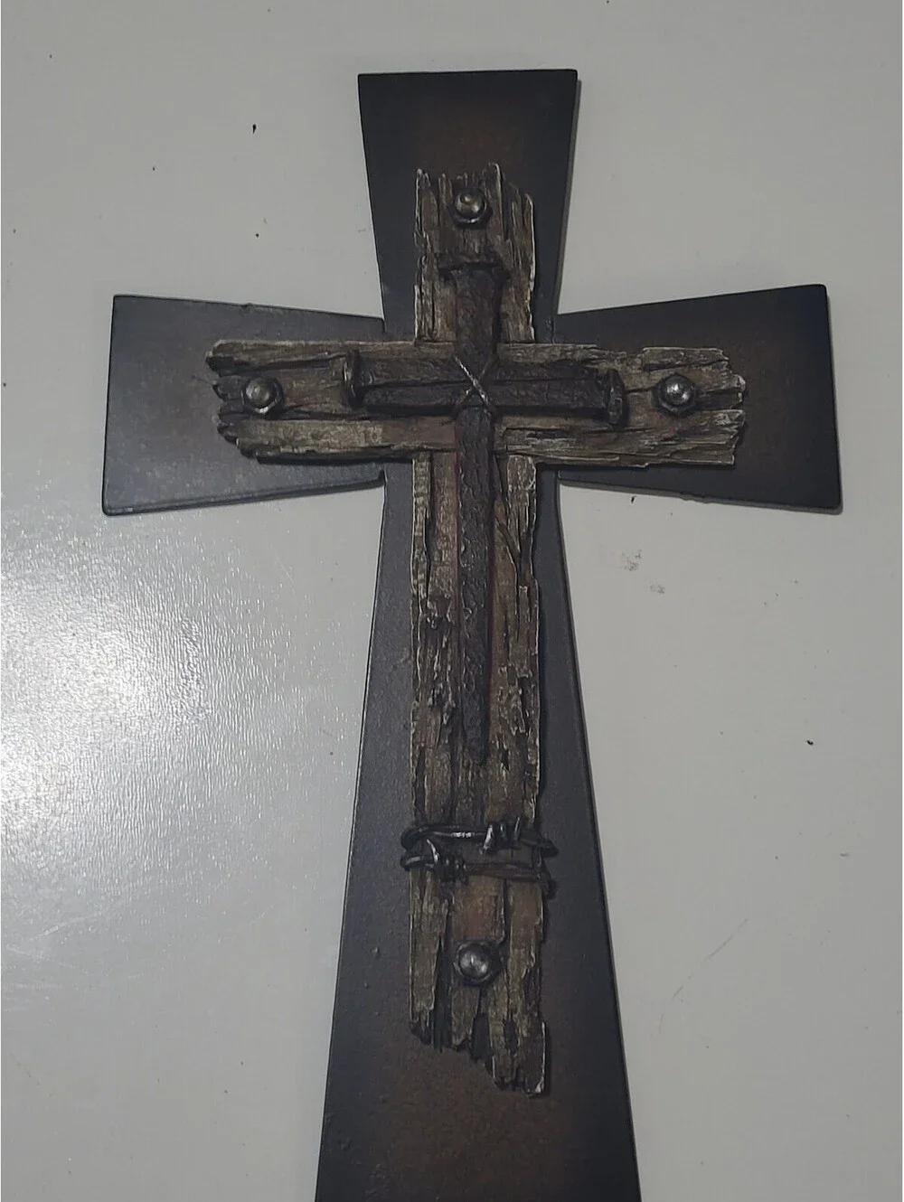 Rustic Wooden Cross Wall Decor 12.5x8